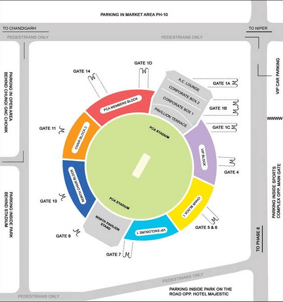 PCA Stadium Seating Layout
