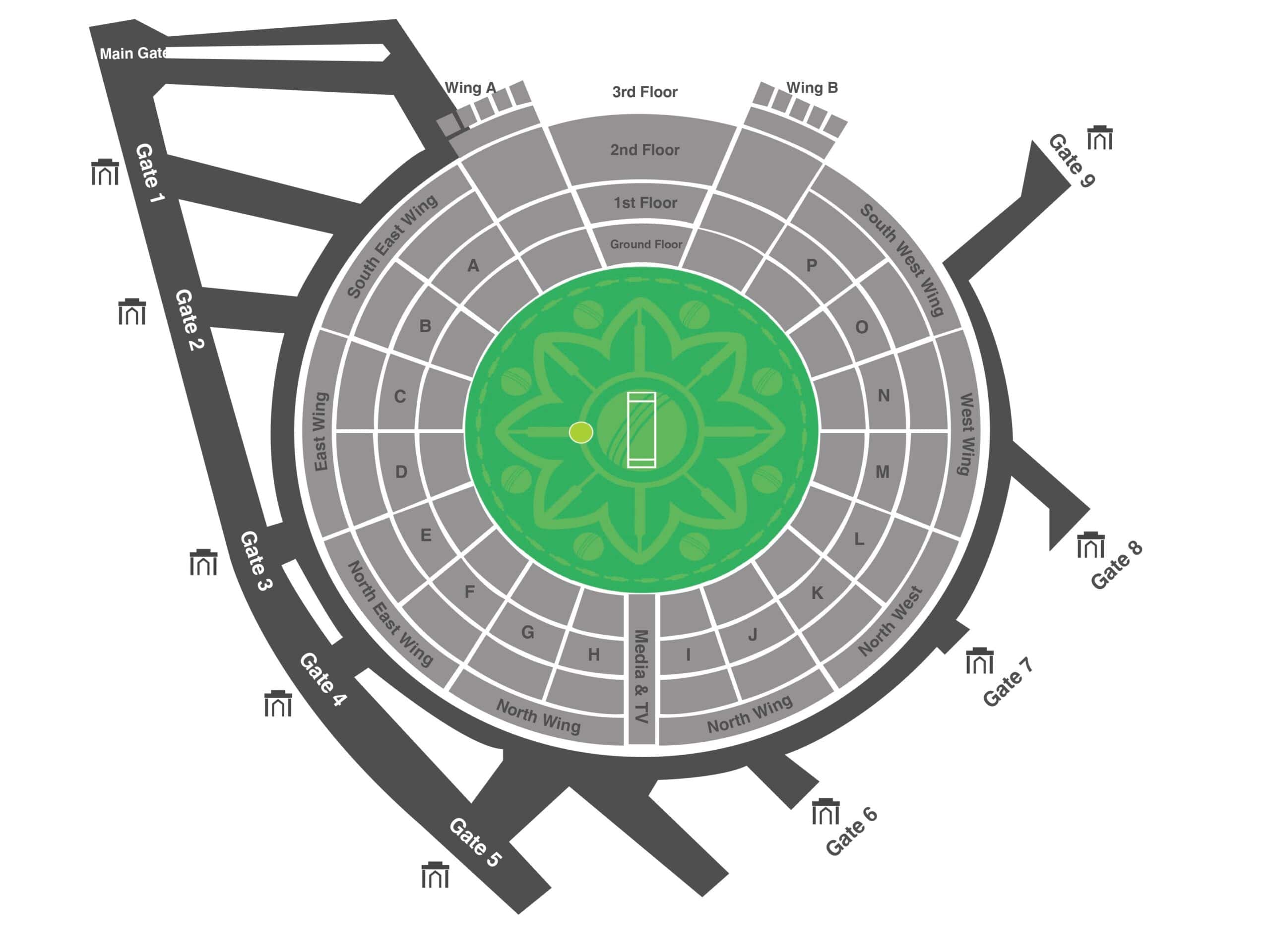DY Patil Stadium Seating Layout