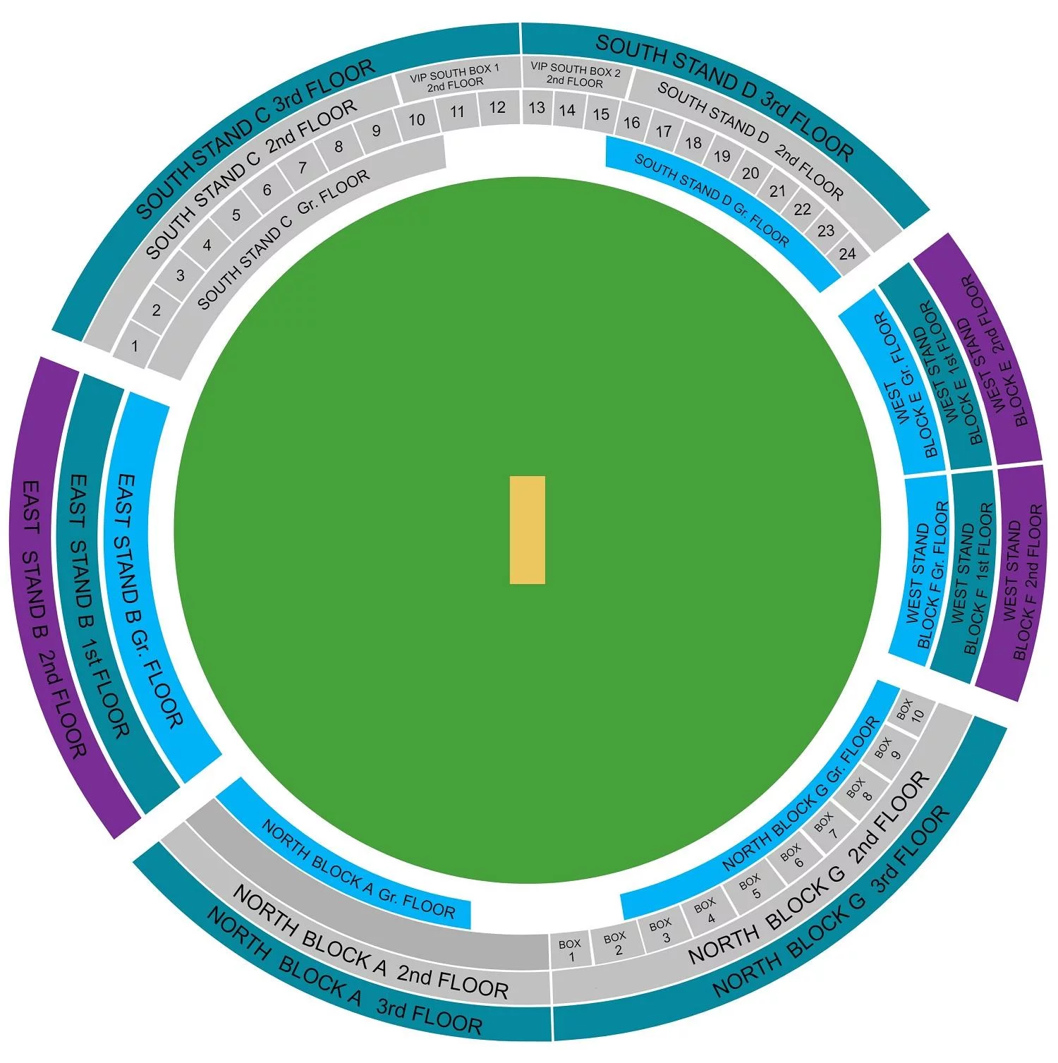 Barsapara ACA Stadium Seating Plan Layout